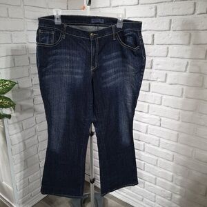 Zana Di Fashion Bug Ladies Size 22 Dark Wash Straight Leg Blue Jeans